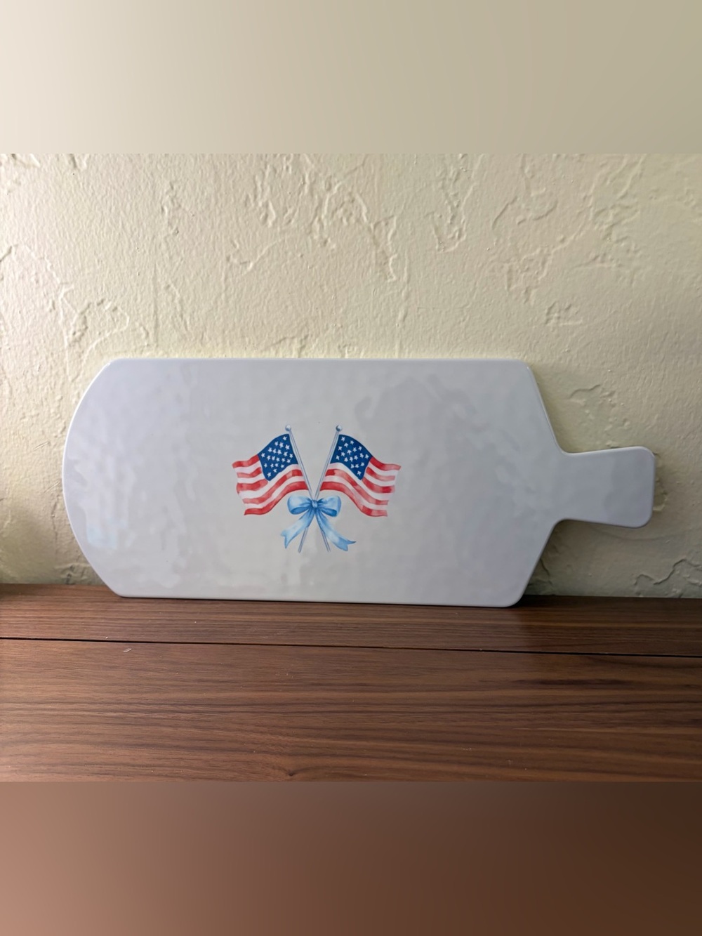 Celebrate It Patriotic American Flag Cheese Board Serving Tray 16.9”